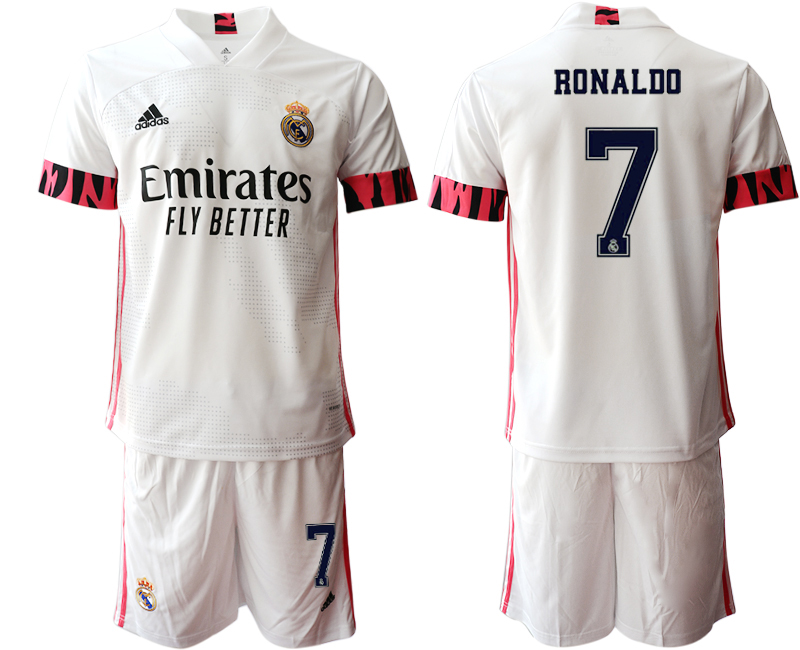 Men 2020-2021 club Real Madrid home #7 white Soccer Jerseys3->real madrid jersey->Soccer Club Jersey